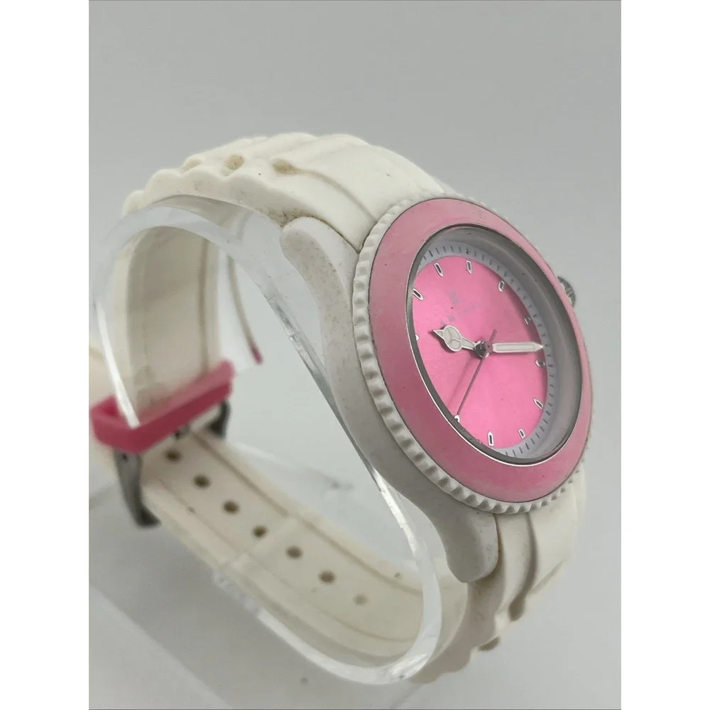 Time2U for Amiani Watch Women 40mm Case‎ White Silicone Band- New Battery